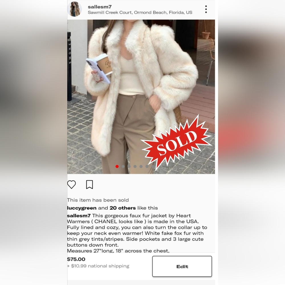 Fur Coat/ Jacket fully lined S/M